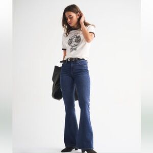 Abercrombie & Fitch Dark Blue The Flare Ultra High Rise Jeans